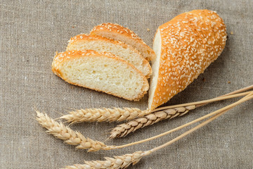 fresh bread, soft, loaf, sliced, ears