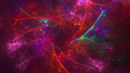 3D rendering abstract red fractal light background