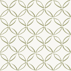 Four petal flower block print seamless vector pattern. Geometric style simple hand painted four petal flowers giving a block print effect on white  background. 