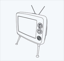 television vintage retro handdrow in vector 10