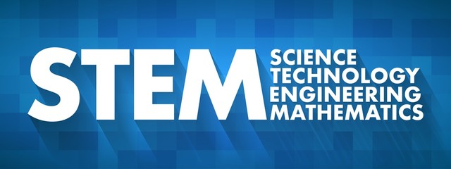 STEM - Science, Technology, Engineering, Mathematics acronym, education concept background © dizain