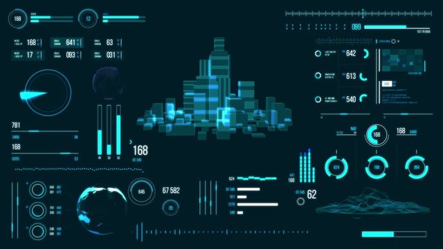 Futuristic urban navigation user interface with city HUD and infographic elements. Virtual digital technology background. Head-up display template for business, games, motion design, web and app.