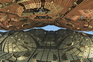 Fractal 3D background, abstract 3D illustration, element for design