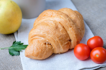 croissant, tea dessert, cake, sweet, breakfast