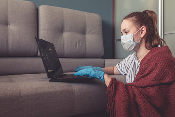 Obraz premium Coronavirus. Quarantine. online distance education ,isolation, social distancing,stay home concept,home office, self-isolation, Online education freelance work. Coronavirus pandemic world.
