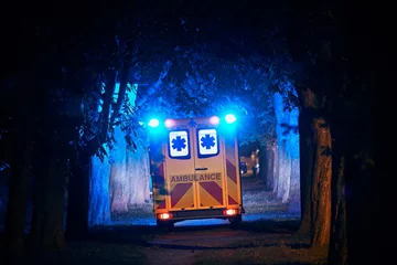 Tuinposter Ambulance of emergency medical service © Chalabala