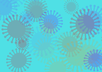 Virus simple background with multiple objects and colours 