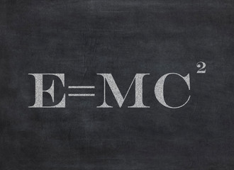 Obraz premium Einstein equation written on a blackboard