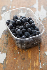 Delicious blueberries on the table