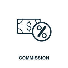 Commission icon from affiliate marketing collection. Simple line Commission icon for templates, web design and infographics