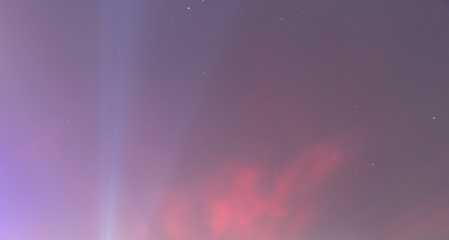 Electric spot lights to illuminate glow in the dark sky.