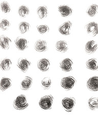 a set of graphic rotating elements isolated on a white background