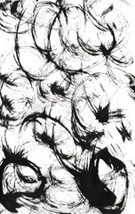 abstract curly graphic background made of black ink