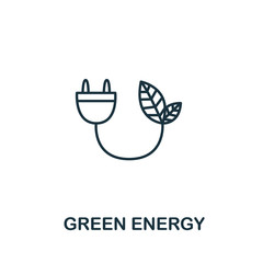 Green Energy icon from clean energy collection. Simple line element Green Energy symbol for templates, web design and infographics
