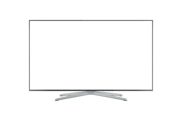 Frontal view of led or lcd internet tv monitor isolated on white