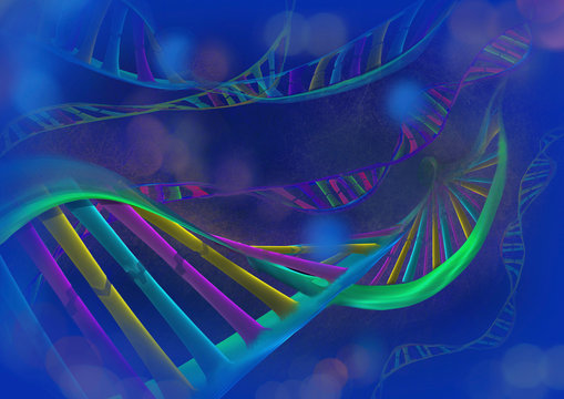DNS-Kette oder DNA-Kette, Illustration, Computertomographie