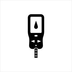 Glucose Meter Icon,Glucometer Icon, Medical Icon, Glucose Concentration In The Blood Measuring Device