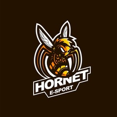 Fototapeta premium hornet bee e-sport gaming mascot logo template
