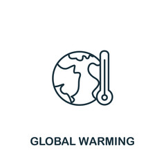 Global Warming icon from clean energy collection. Simple line element Global Warming symbol for templates, web design and infographics