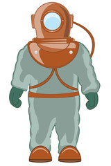 Vector illustration driver in heavy special suit