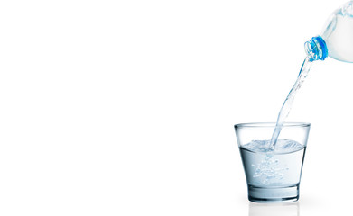 Water glass isolated on with background