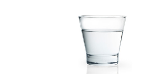 Water glass isolated on with background