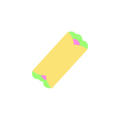 burrito mexican food on white background
