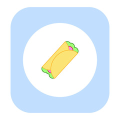 burrito mexican food on white background