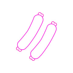 food sausages on white background