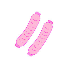 food sausages on white background