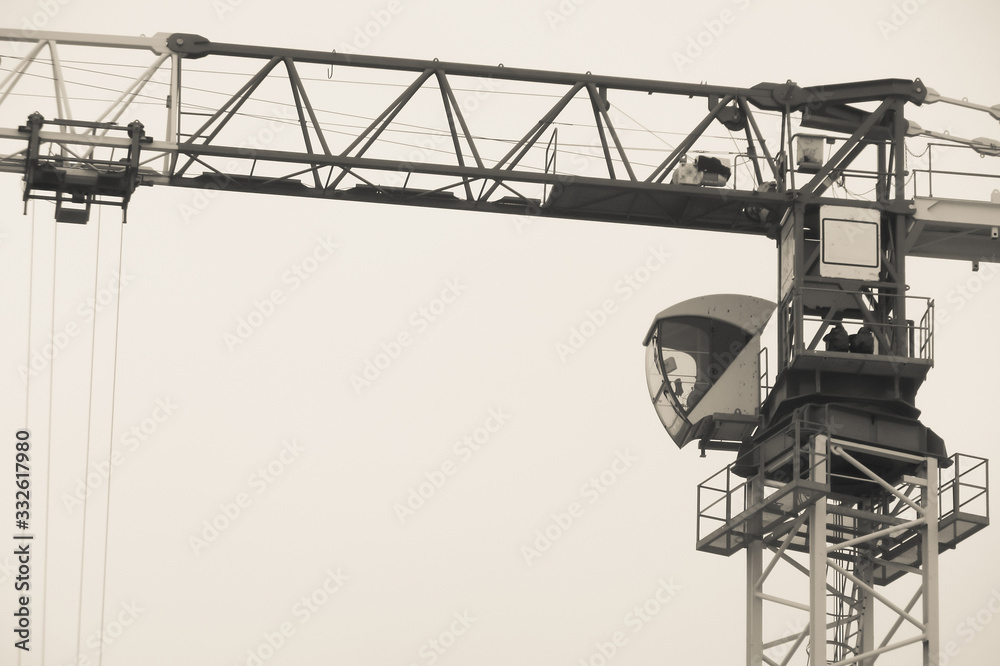 Wall mural focus on crane at work