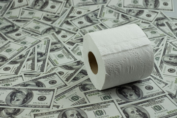 paper tissue and money of stack 100 US dollars banknote a lot of texture background, That was It costs expensive price and high priced products concept