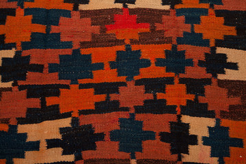  Old Persian Colourful Arabesque and handmade carpet, rug gelim and gabbeh with pattern.