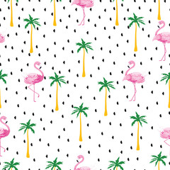 Schattige flamingo vectorillustratie, naadloze patroon, textiel grafisch, behang ontwerpen.