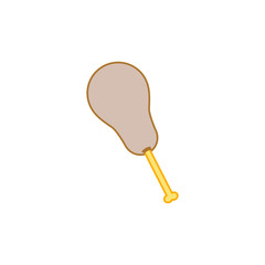 chicken drumstick on white background