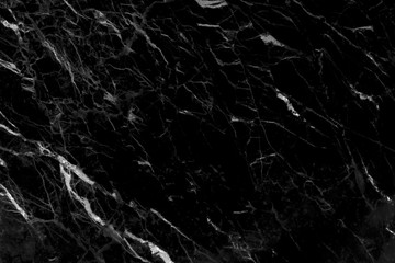 Fototapeta na wymiar Black marble natural pattern for background, abstract black and white