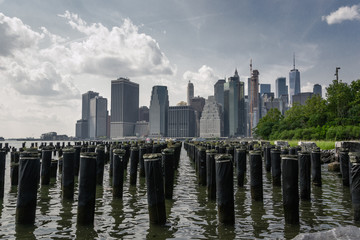 Fototapeta na wymiar View of Manhattan from Brooklyn - New York - Usa