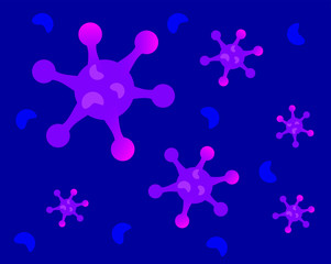 Сoronavirus blue pattern. Covid-19 illustration. Epidemic, pandemic