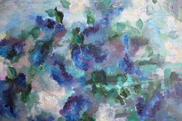 Fototapeta na wymiar Lilac beautiful hand painted wallpaper.