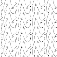 Hand drawn micro greens seamless pattern. Vector illustration in sketch style isolated on white background