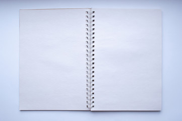 Notebook binding with white blank sheet