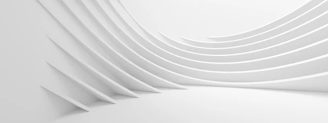 Gardinen Abstrakter Wellenhintergrund. Minimale weiße geometrische Tapete © radharamana