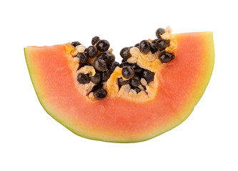 Papaya fruit isolated on white background