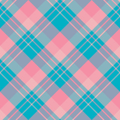 Seamless pattern in exquisite creative bright blue and pink colors for plaid, fabric, textile, clothes, tablecloth and other things. Vector image. 2
