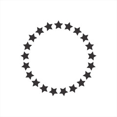 Stars in circle icon template black color editable. Stars in circle symbol vector sign isolated on white background.