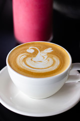 Soy coffee with latte art