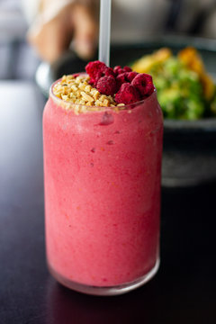 Raspberry And Peanut Butter Smoothie