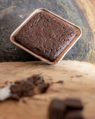 Chocolate Brownies with ingredients displayed