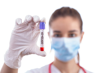 Doctor with a sample blood test tube