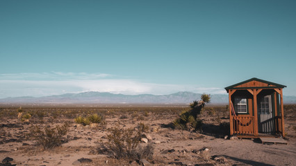 Cabin in the desert, turquoise